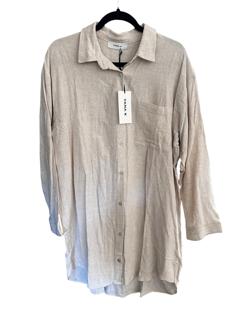 Yana K Women's Long-Sleeve Tunic Shirt in Beige